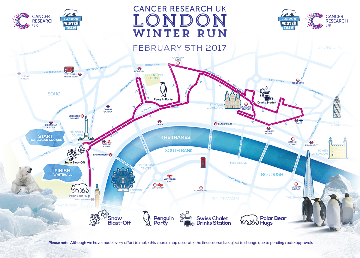 London Winter Run 2017 Map . Earnie creative design