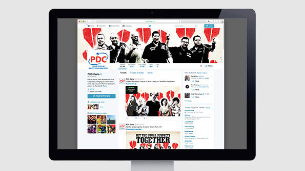 PDC creative on twitter feed. Earnie creative design