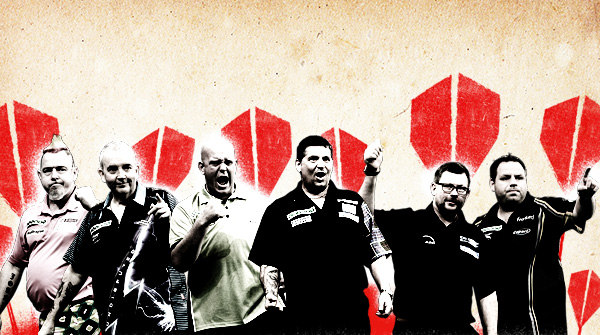 Players and creative for PDC darts. Earnie creative design