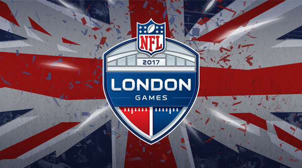 NFL London Games 2017 creative with fragmented British Flag. Earnie creative design