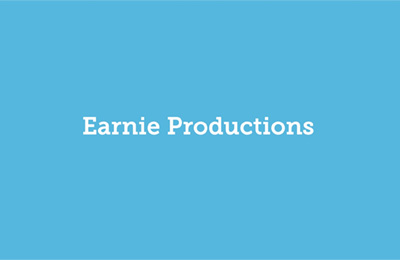 A blue picture with Earnie Productions written in the middle. Earnie