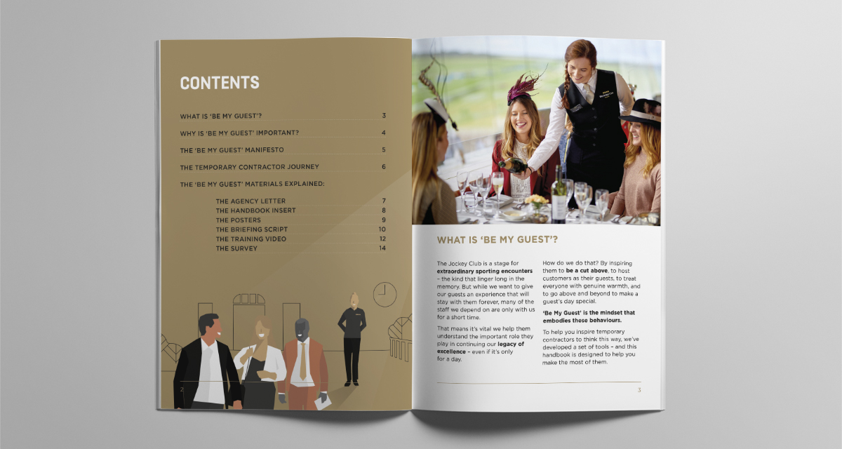 The Jockey Club- Staff Engagment Programme pages creative design. Earnie Creative Design