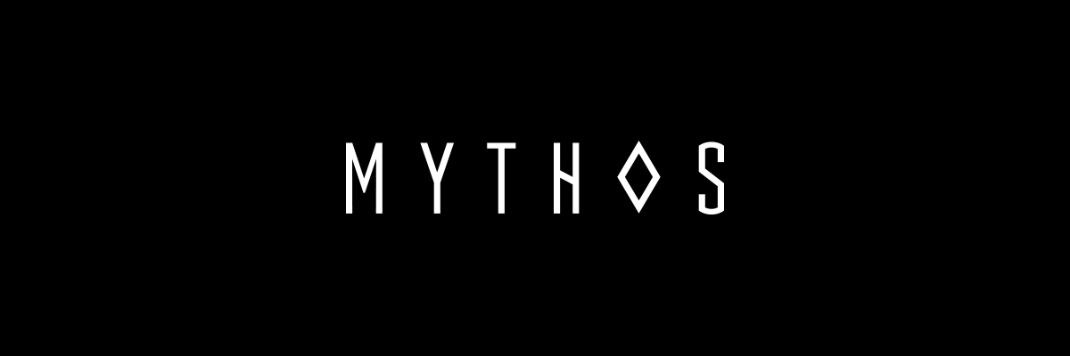 Mythos Logo on black background. Earnie creative design